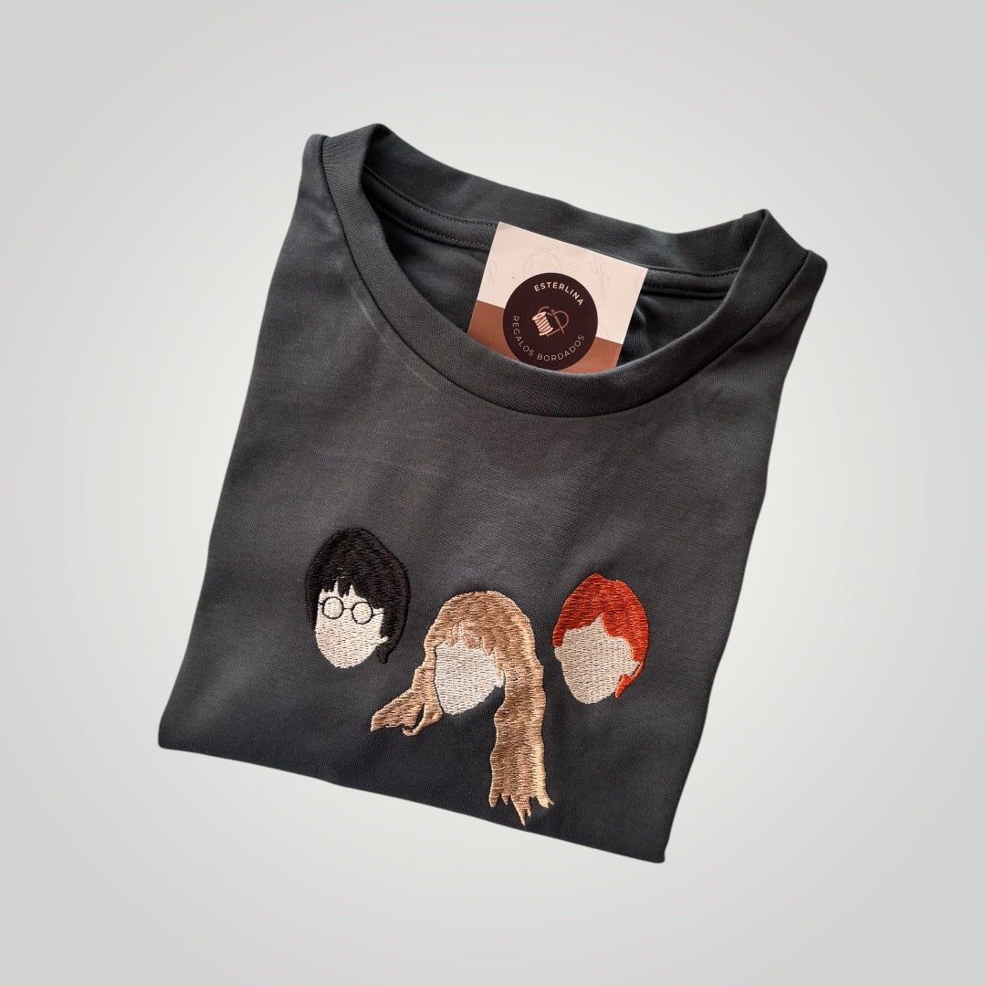 Remera de Harry Potter trio bordada