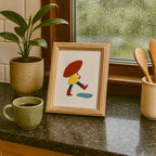 Cuadro bordado de lluvia