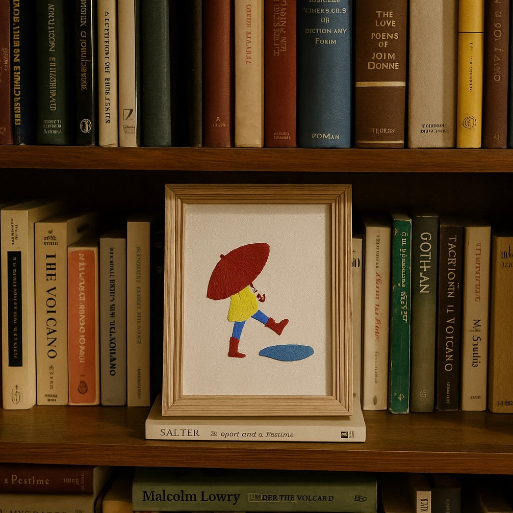 Cuadro bordado de lluvia