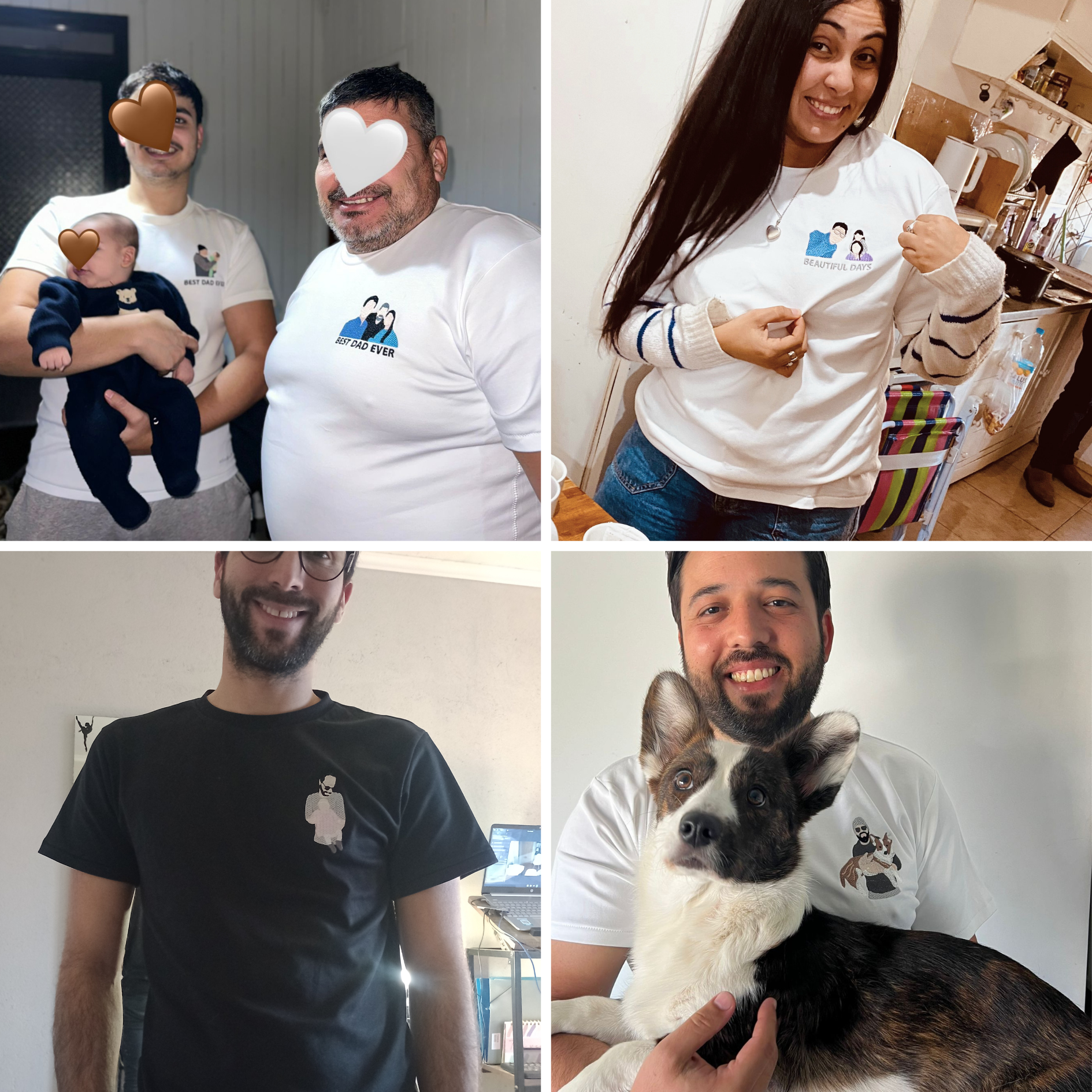 Remera con foto bordada