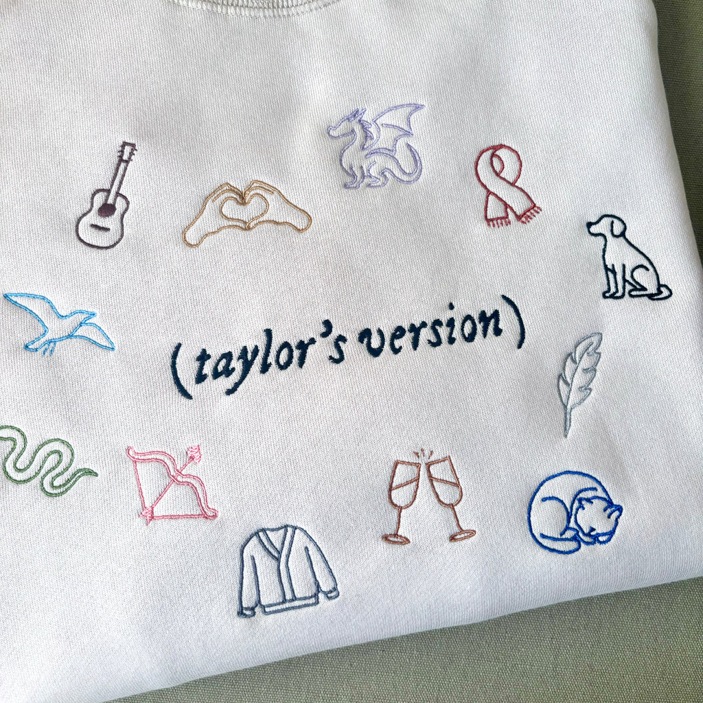Buzo bordado de Taylor Swift eras