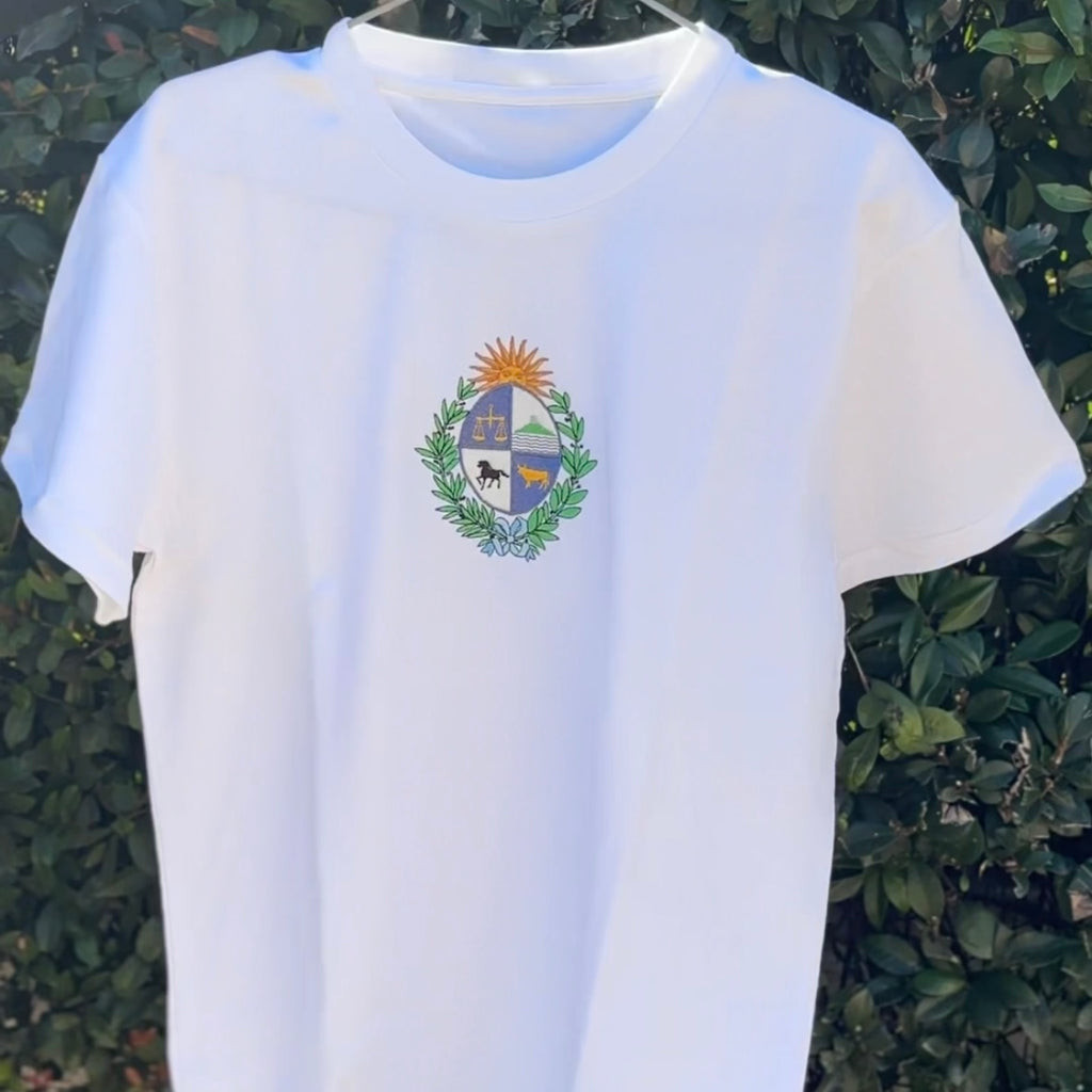 Remera con escudo nacional bordado a color