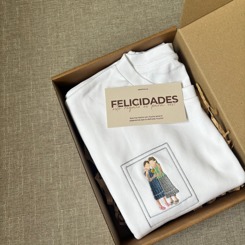 Remera con foto bordada