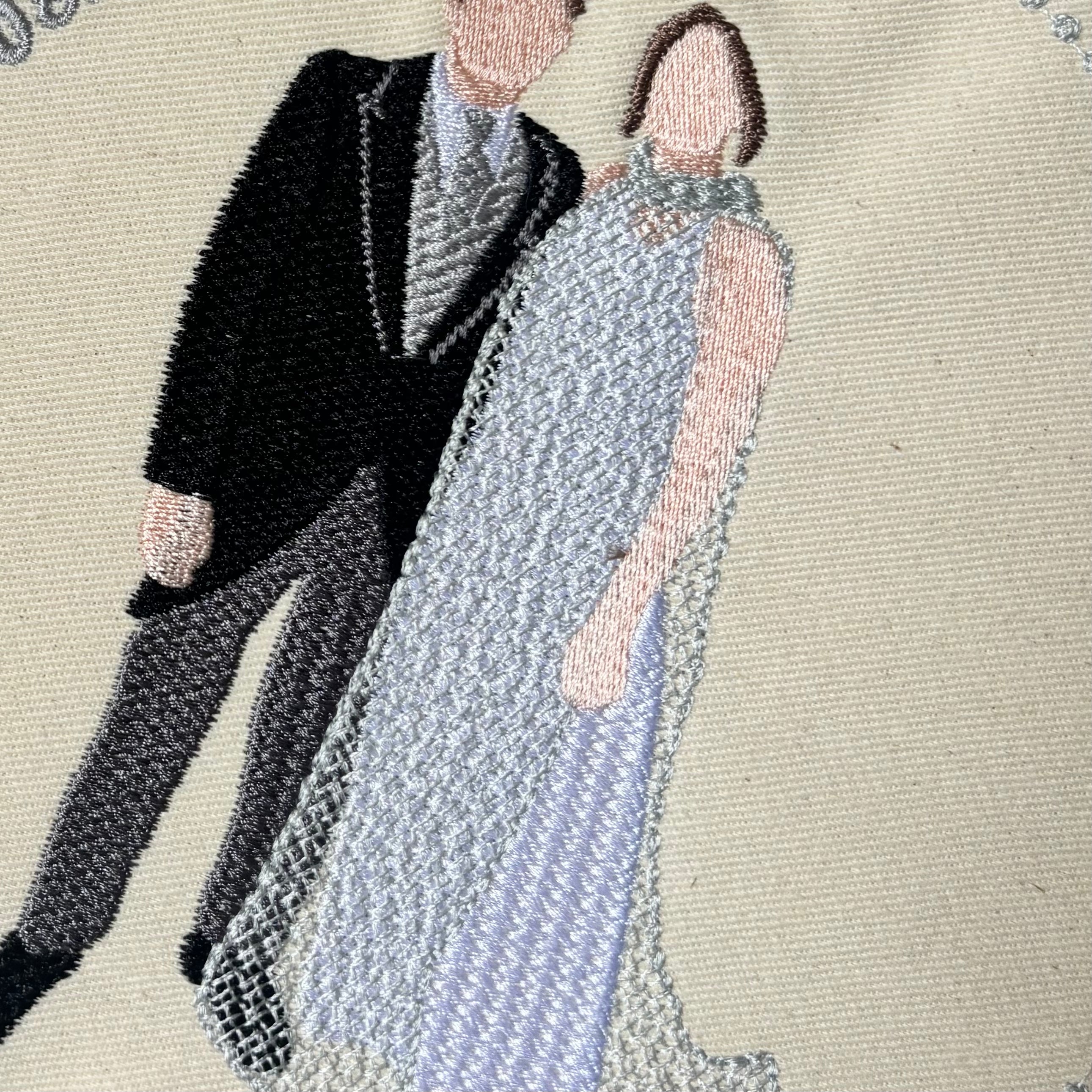 Bastidor con foto bordada