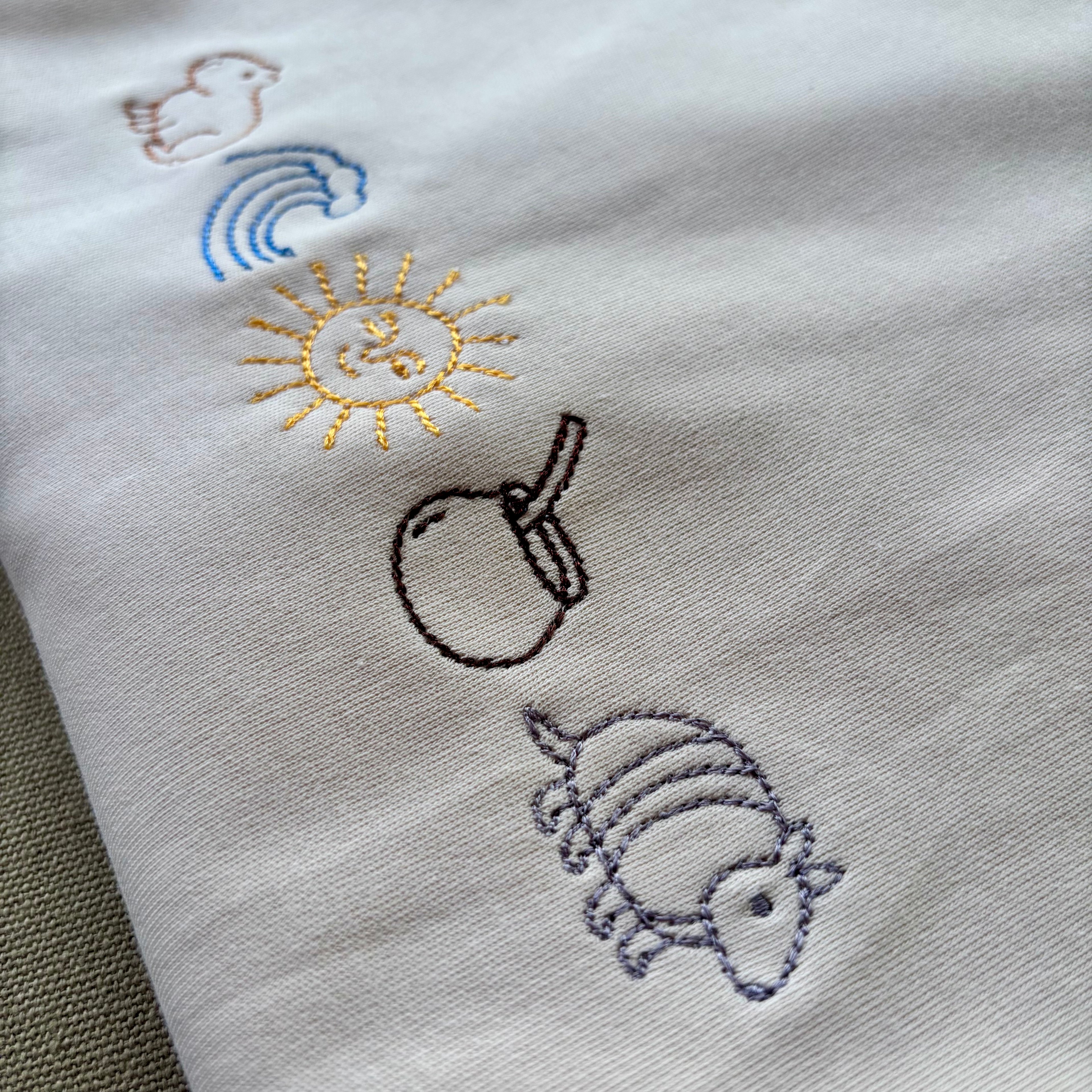 Remera bordada con símbolos uruguayos