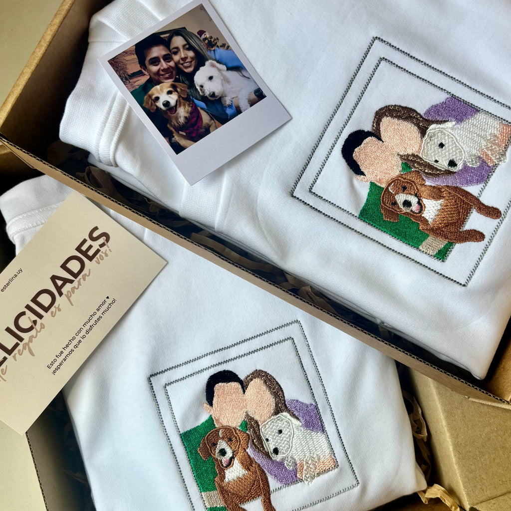 Remera con foto bordada