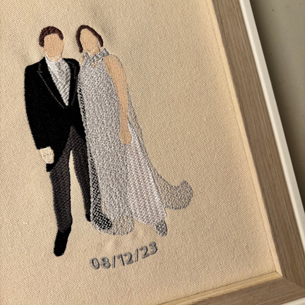 Cuadro con foto bordada