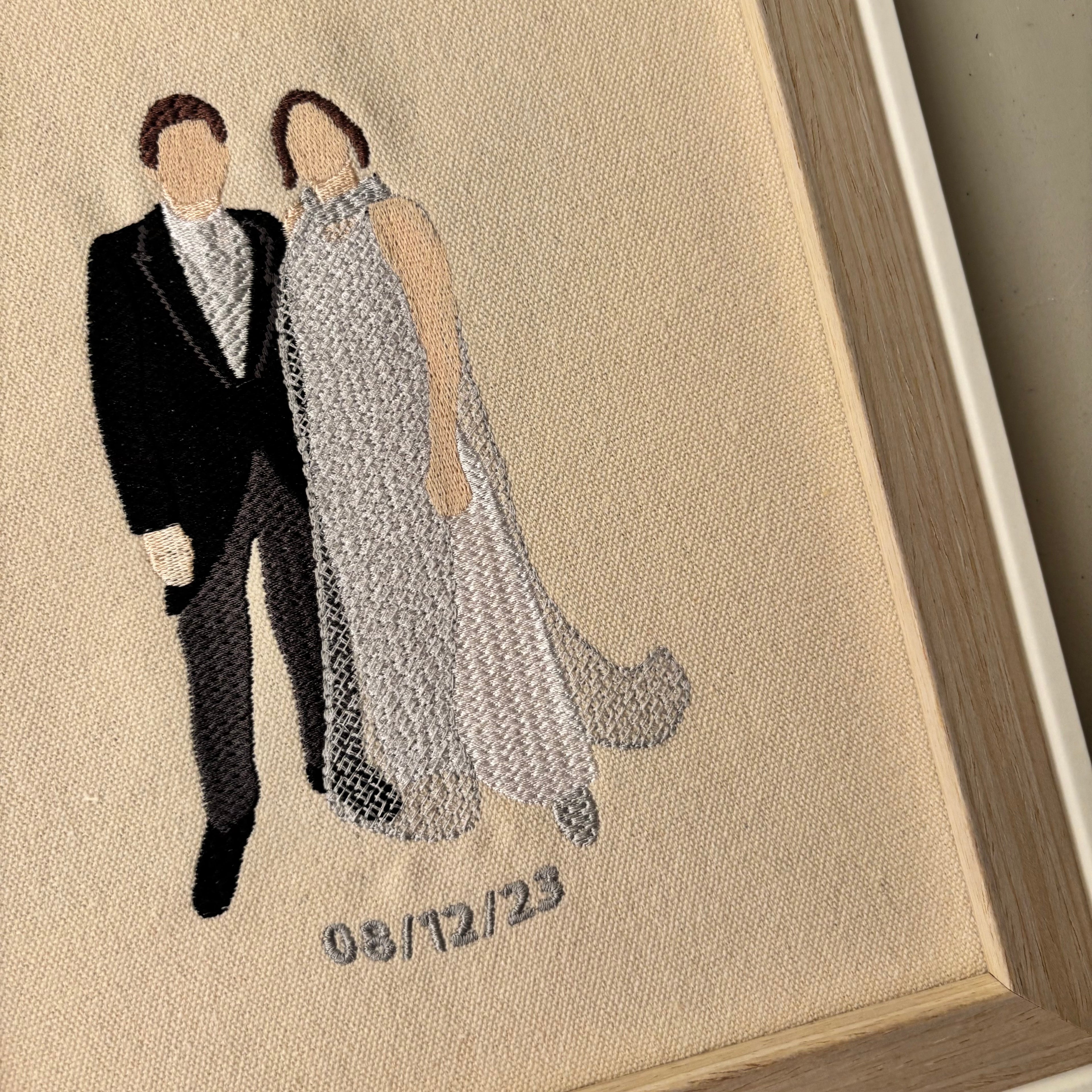 Cuadro con foto bordada