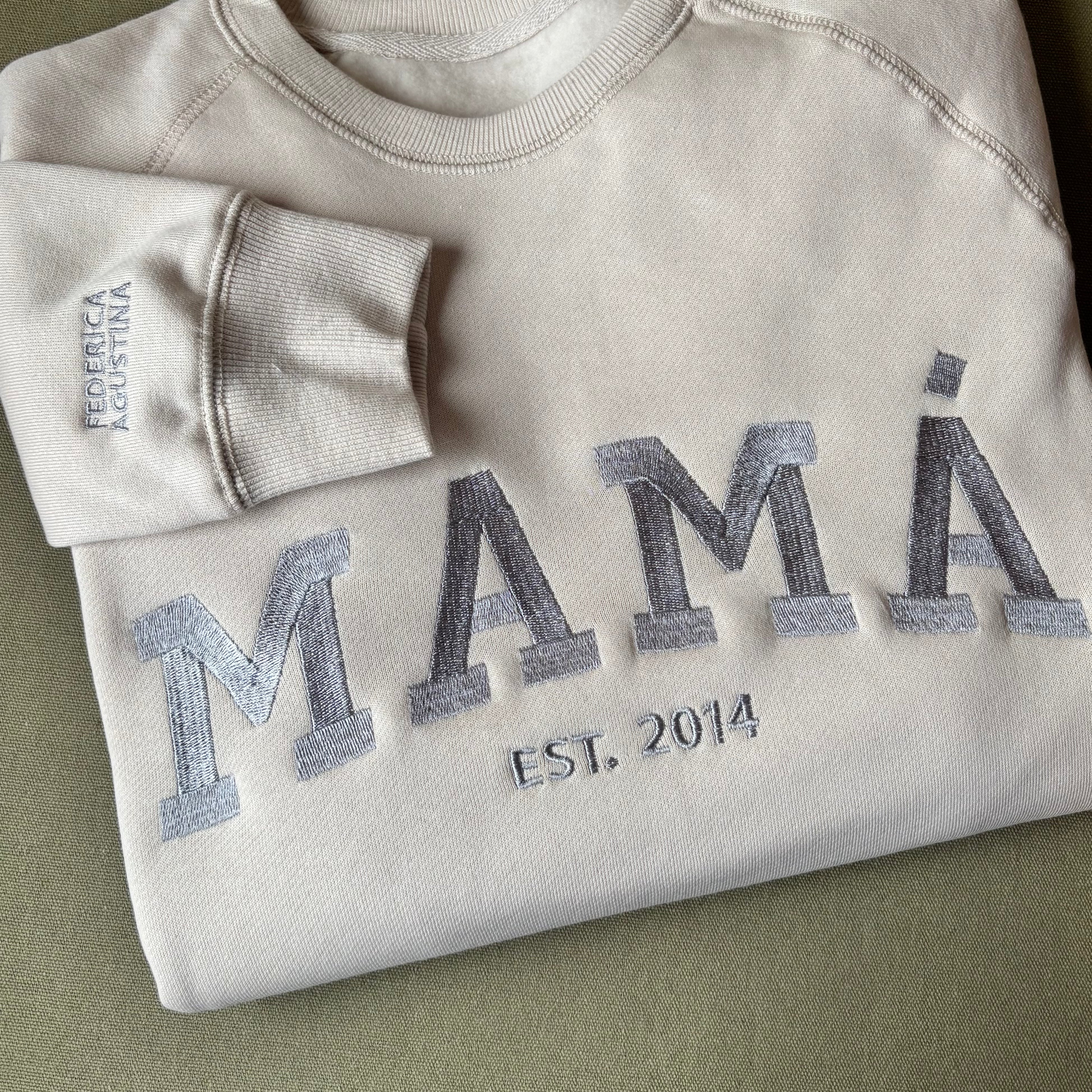 Buzo bordado "MAMÁ" personalizado