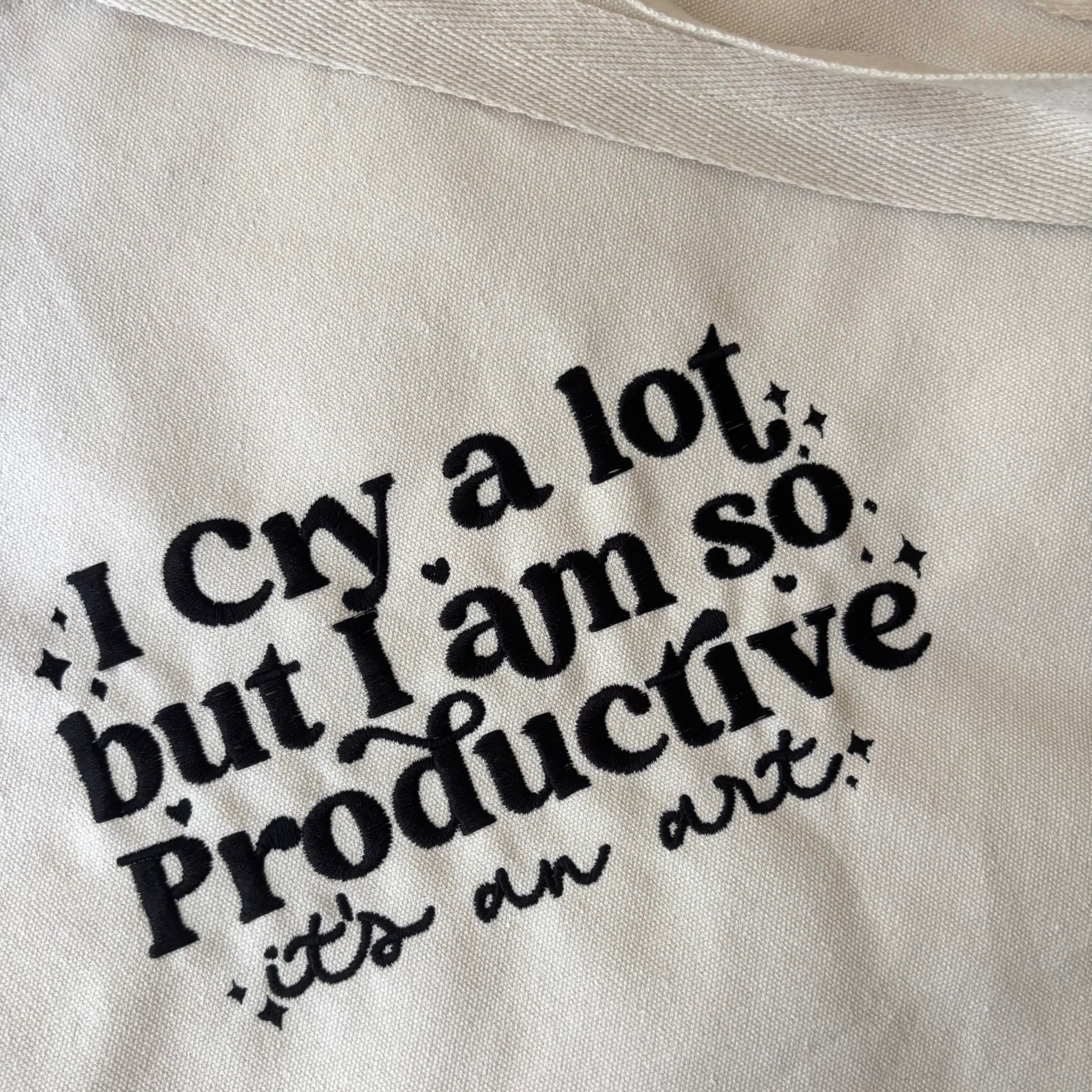 Tote bag bordada de Taylor Swift I cry a lot