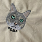 Tote bag con mascota bordada a color
