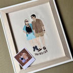 Cuadro con foto bordada