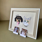 Cuadro con mascota bordada a color