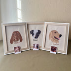 Cuadro con mascota bordada a color