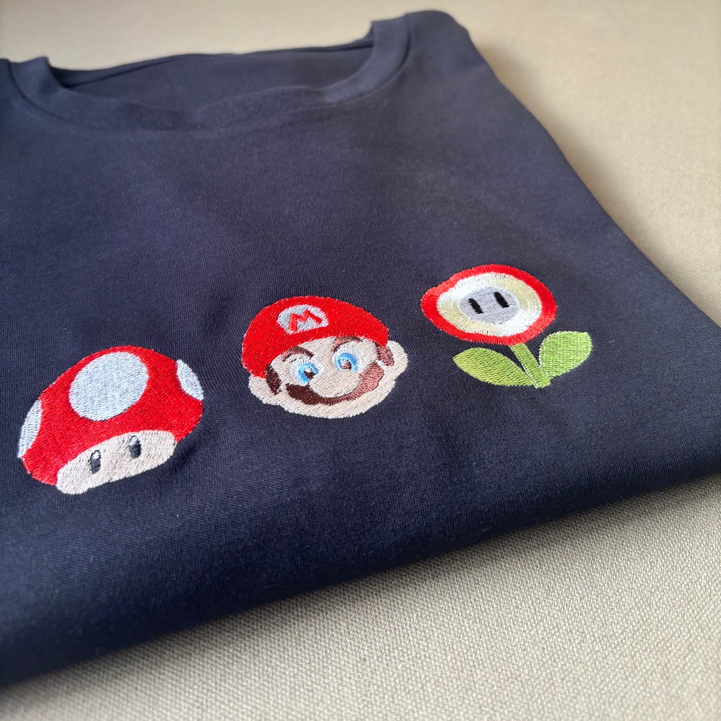 Remera bordada Mario Bros