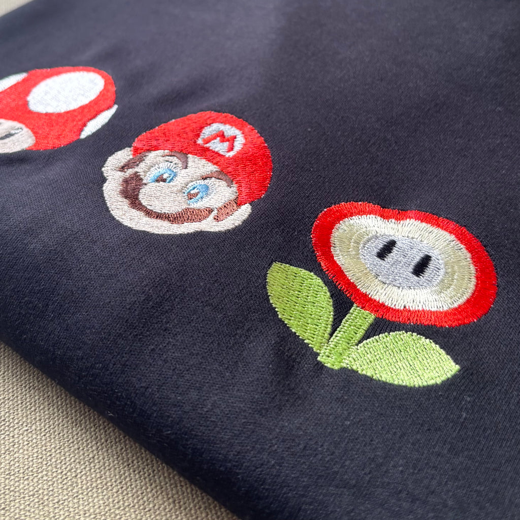 Remera bordada Mario Bros
