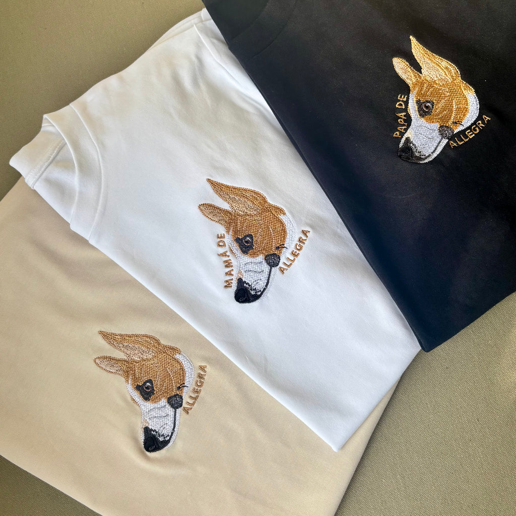 Remera con mascota bordada a color