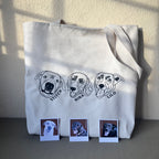 Tote bag con mascota bordada lineal