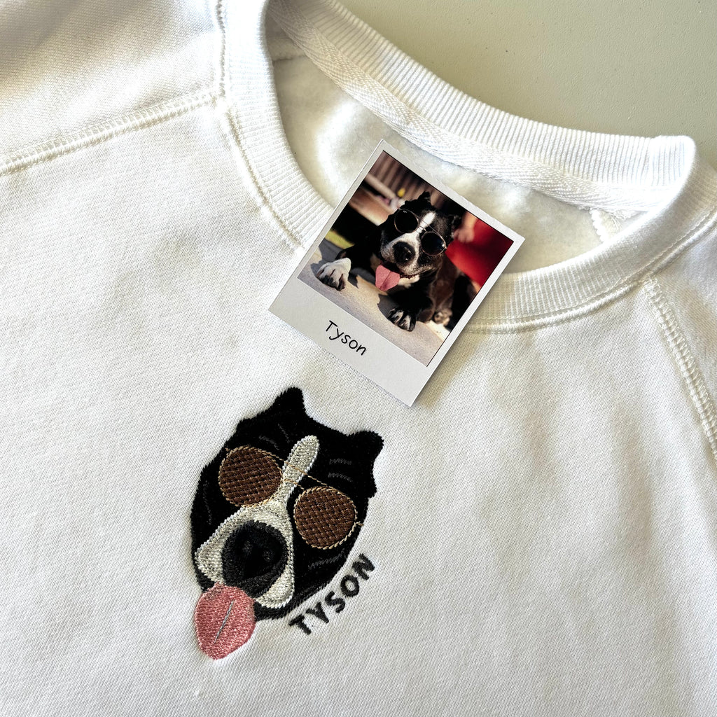 Buzo con mascota bordada a color