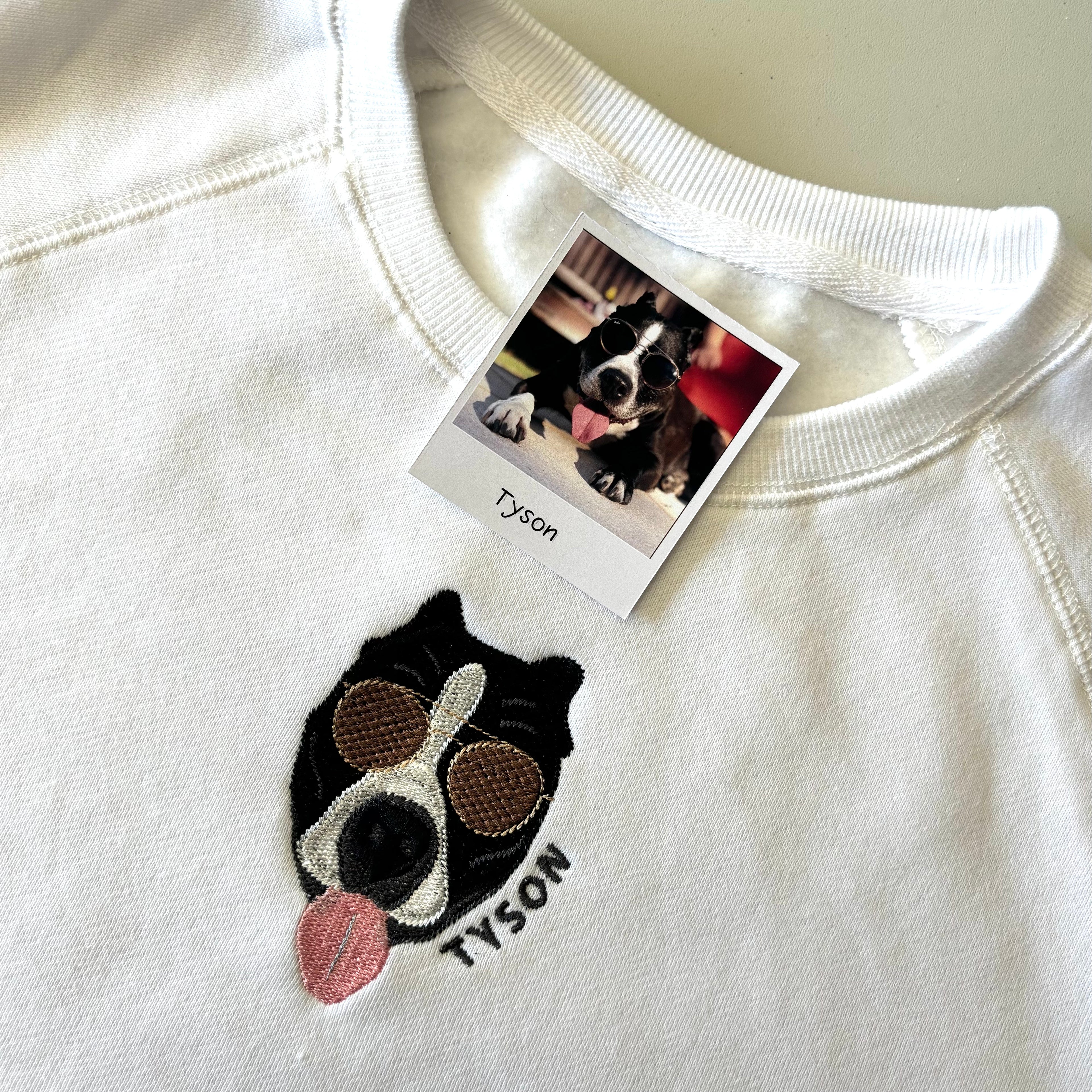 Buzo con mascota bordada a color