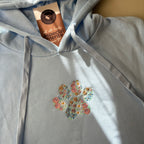 Canguro bordado con huella de flores