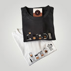 Remera con cafeteras bordadas