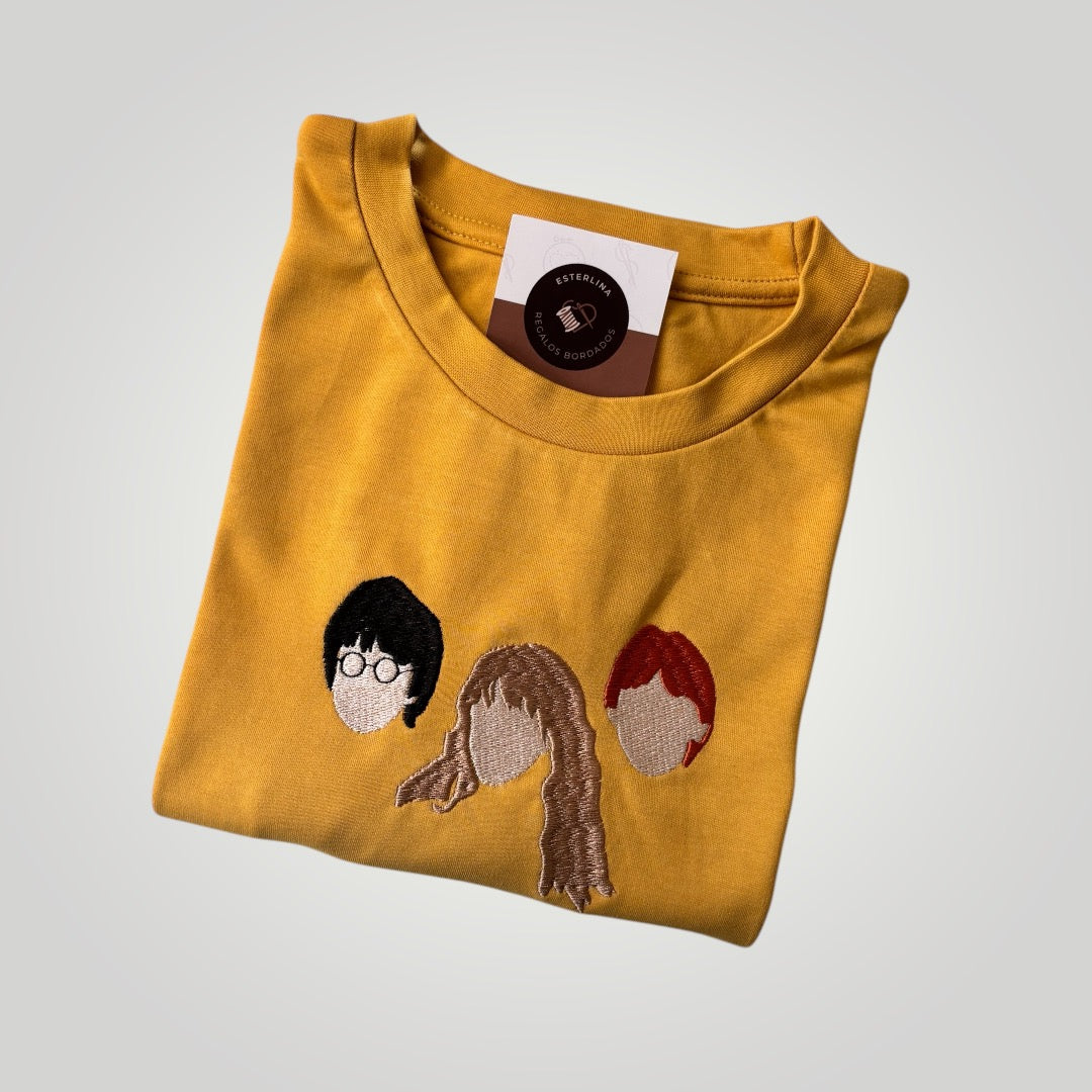 Remera de Harry Potter trio bordada