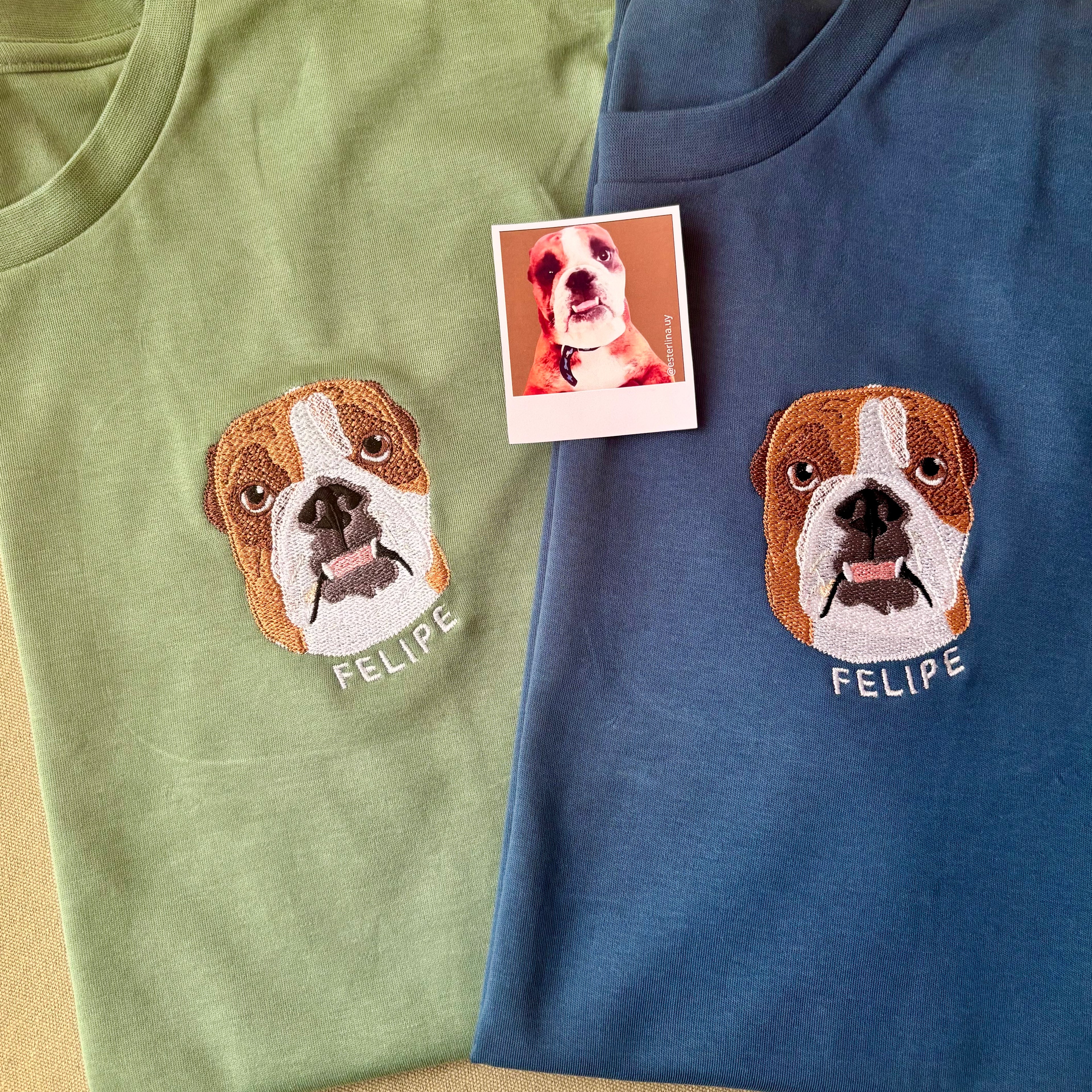 Remera con mascota bordada a color