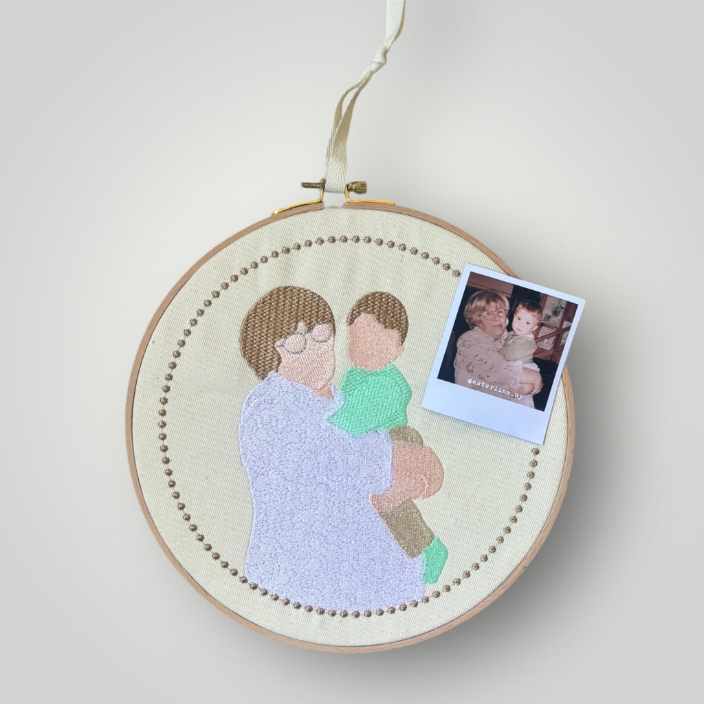 Bastidor con foto bordada