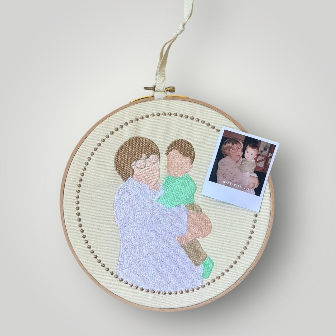 Bastidor con foto bordada