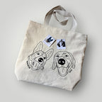 Tote bag con mascota bordada lineal