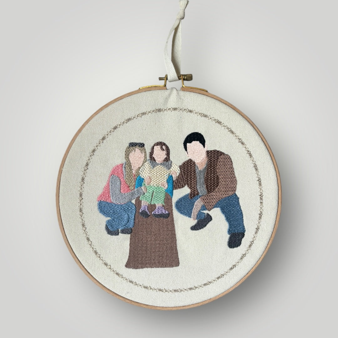 Bastidor con foto bordada