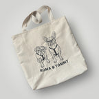 Tote bag con mascota bordada lineal