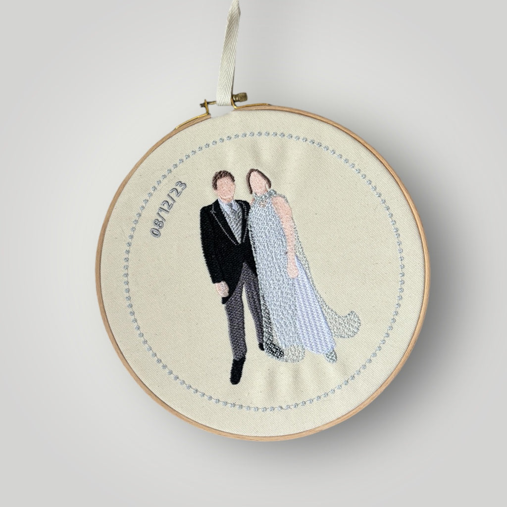 Bastidor con foto bordada