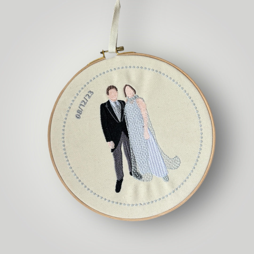 Bastidor con foto bordada