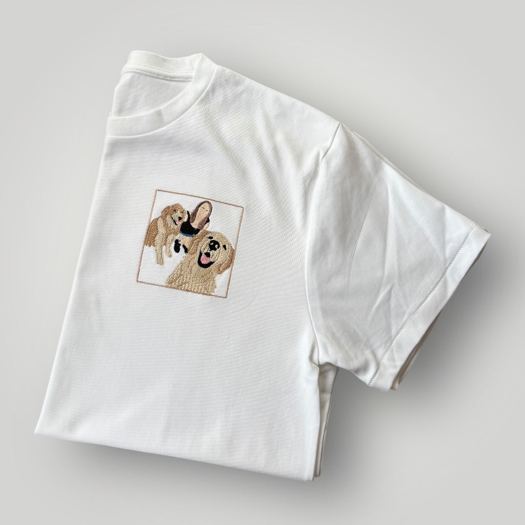 Remera con foto bordada