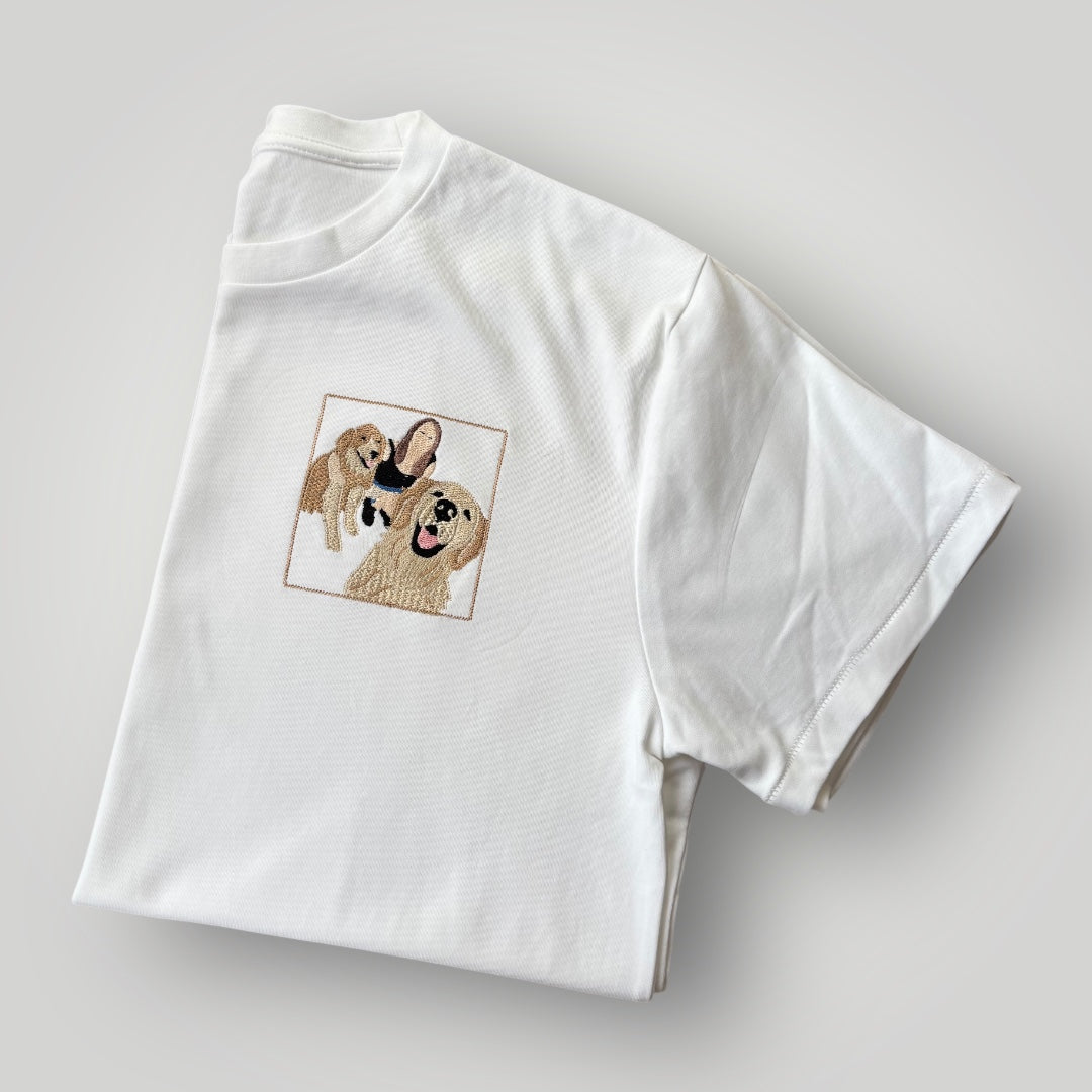 Remera con foto bordada