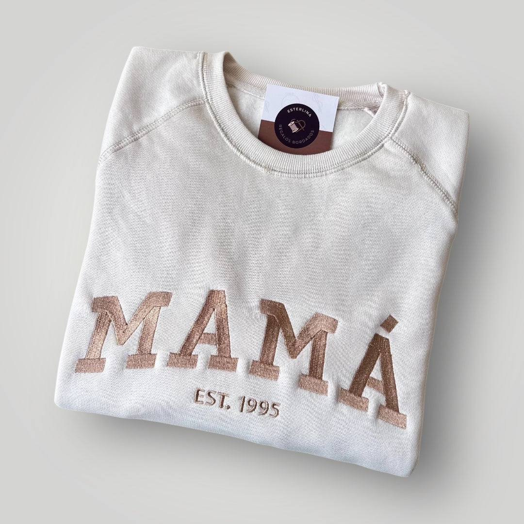 Buzo bordado "MAMÁ" personalizado