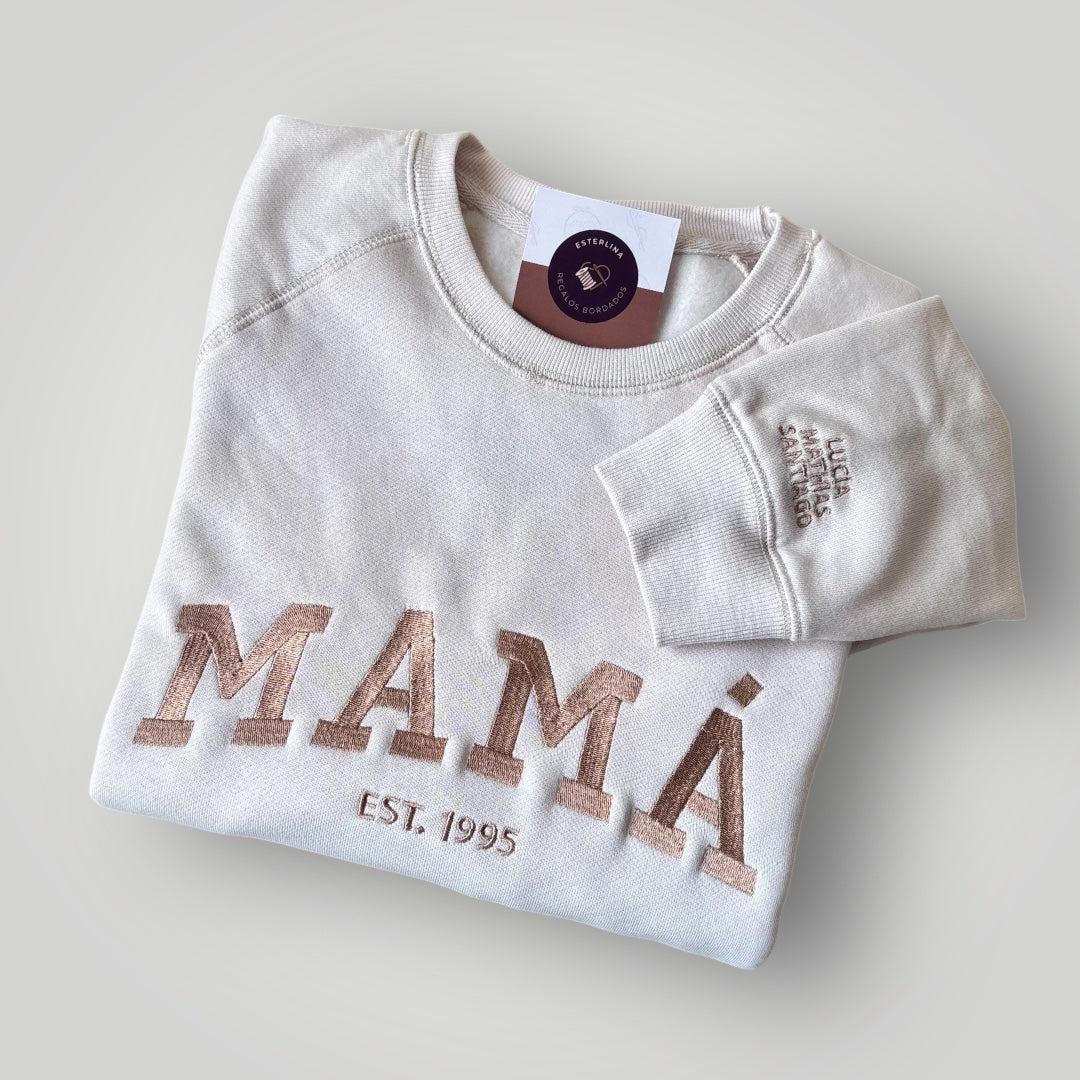 Buzo bordado "MAMÁ" personalizado