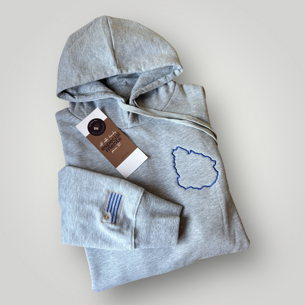 Canguro con contorno de Uruguay bordado