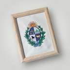 Cuadro bordado con escudo nacional a color