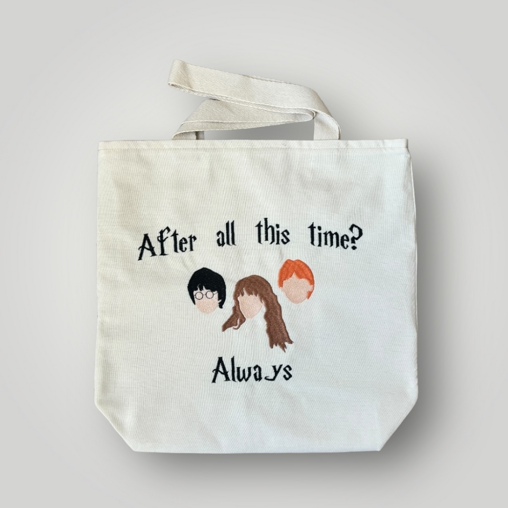 Tote bag bordada de Harry Potter trio