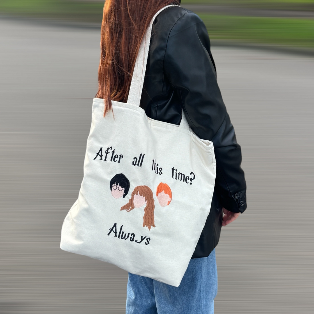 Tote bag bordada de Harry Potter trio