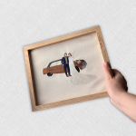 Cuadro con foto bordada