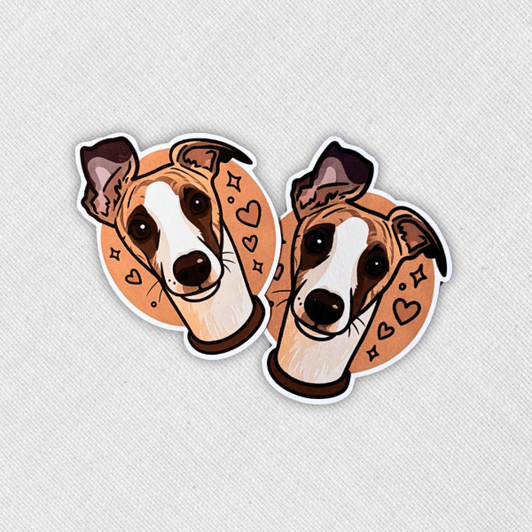 Kit de 2 stickers ilustrados de mascotas