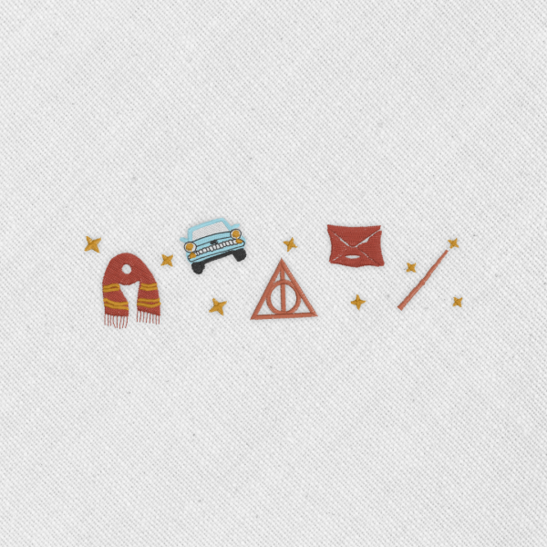 Bordado "Símbolos Harry Potter"
