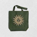Tote bag verde con sol uruguayo bordado