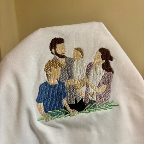 Remera con foto bordada