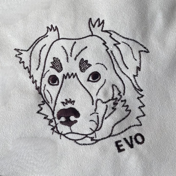 Bastidor con mascota bordada