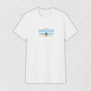 Remera básica con bordado "Uruguay Mundial"